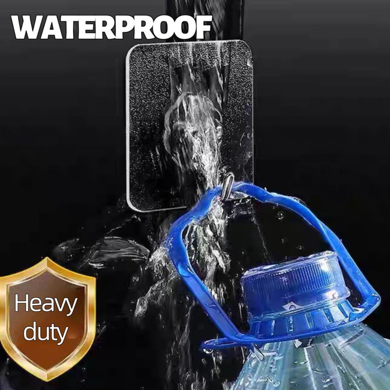 DDMY Heavy Duty Hook 24 Pack Self Adhesive Hooks for Hanging Wall Hooks Transparent Reusable Waterproof Adhesive Sticky Hook for Kitchen Curtain, Towel Bathroom,Coat Shower Door Utility No Damage - Image 3